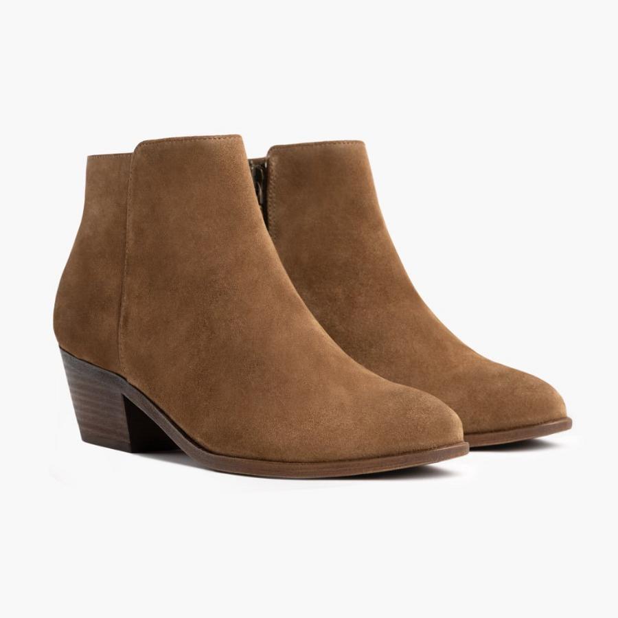 Women's Thursday Downtown Suede Booties Golden / Brown | CA355CTV