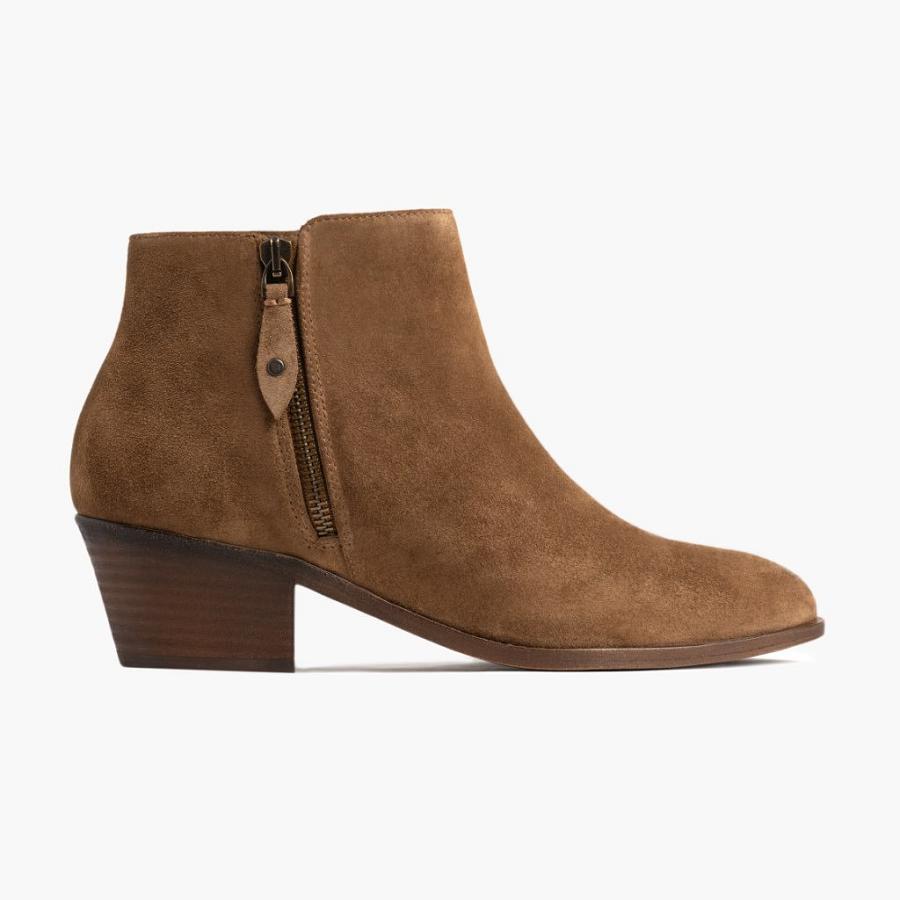 Women's Thursday Downtown Suede Booties Golden / Brown | CA355CTV