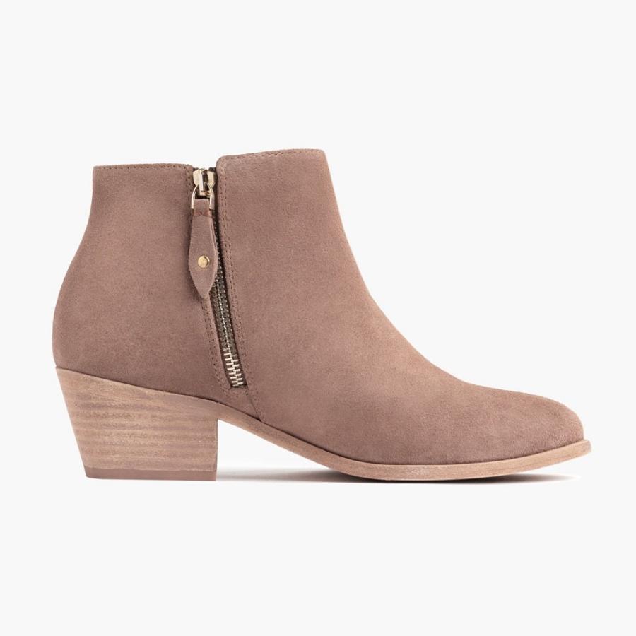 Women's Thursday Downtown Suede Booties Rose / Brown | CA356XYU