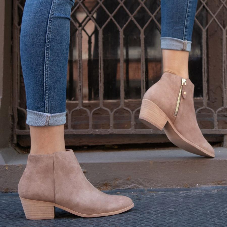 Women's Thursday Downtown Suede Booties Rose / Brown | CA356XYU