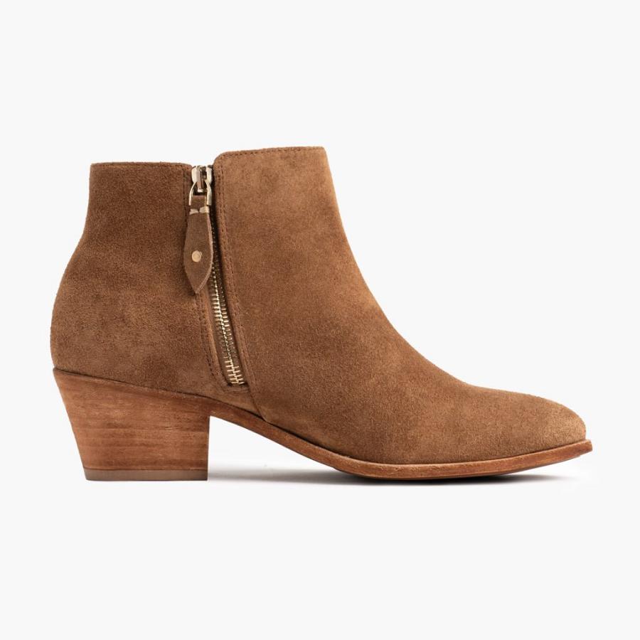 Women's Thursday Downtown Suede Booties Brown | CA391CAL