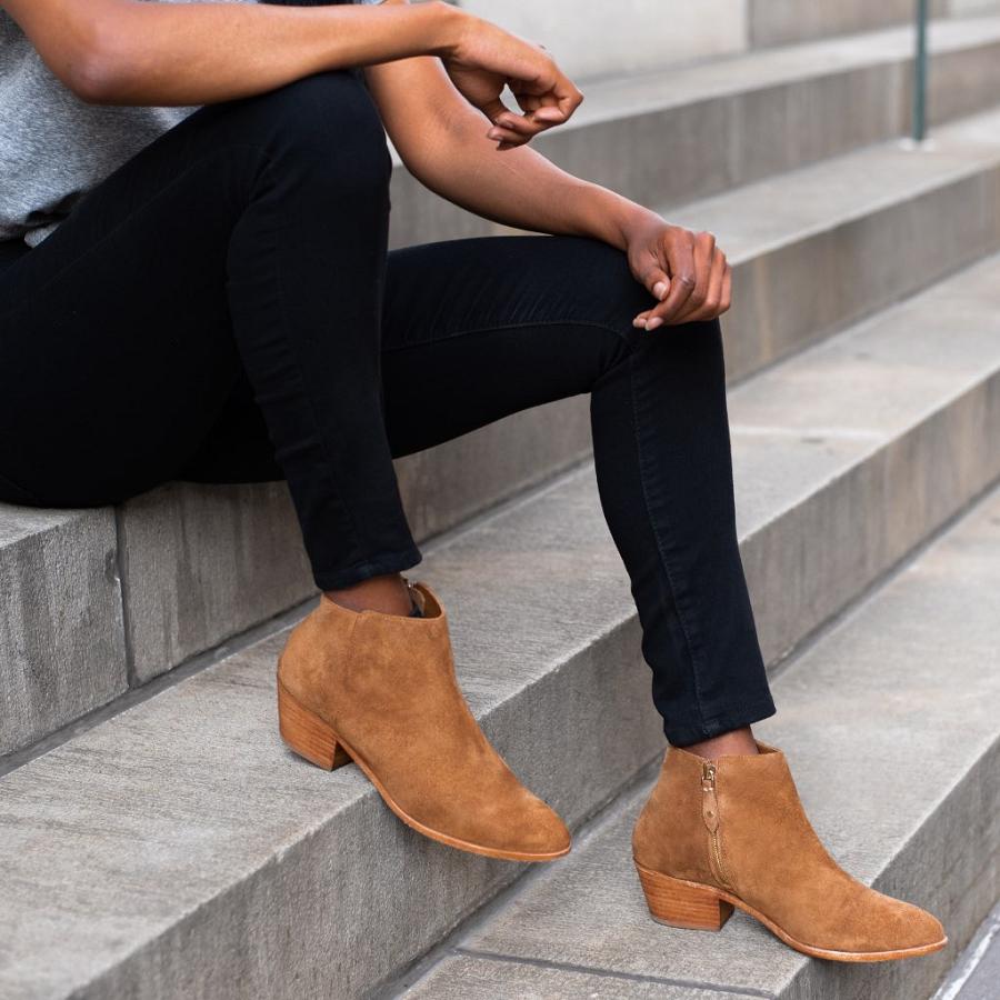 Women's Thursday Downtown Suede Booties Brown | CA391CAL