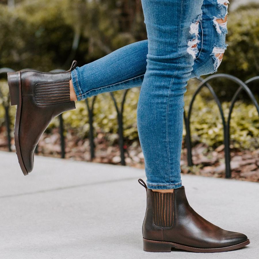 Women's Thursday Dreamer Leather Chelsea Boots Black / Coffee | CA185PJJ