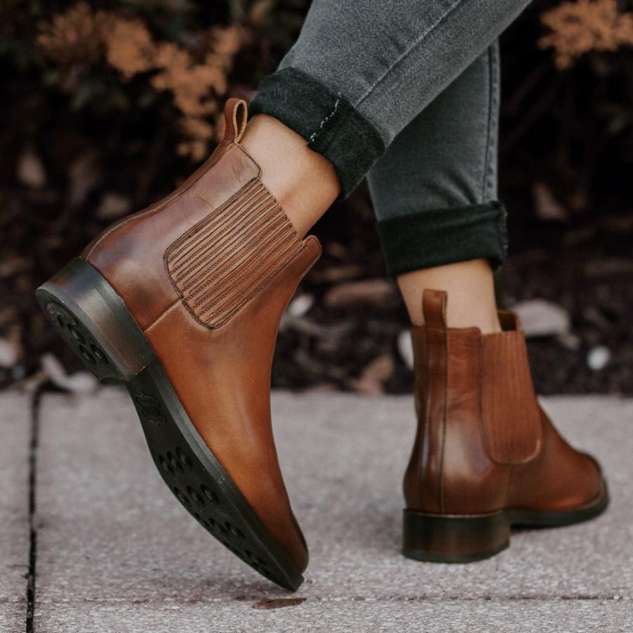 Women's Thursday Dreamer Leather Chelsea Boots Coffee | CA187ILH