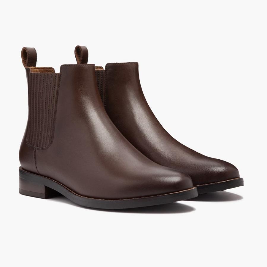 Women's Thursday Dreamer Leather Chelsea Boots Chocolate | CA357ZUT