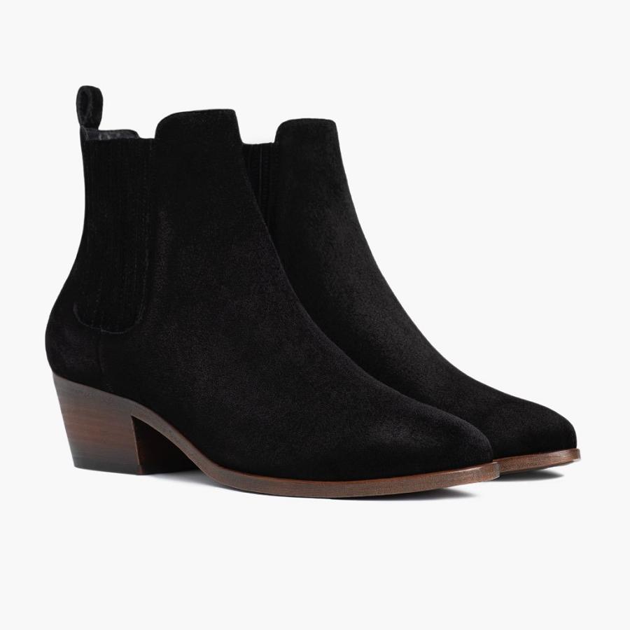 Women's Thursday Dreamer Suede Booties Black | CA382XYU