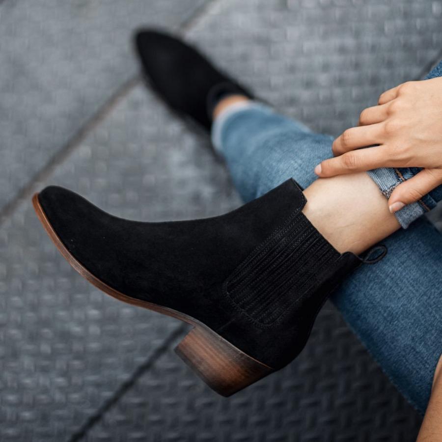 Women's Thursday Dreamer Suede Booties Black | CA382XYU