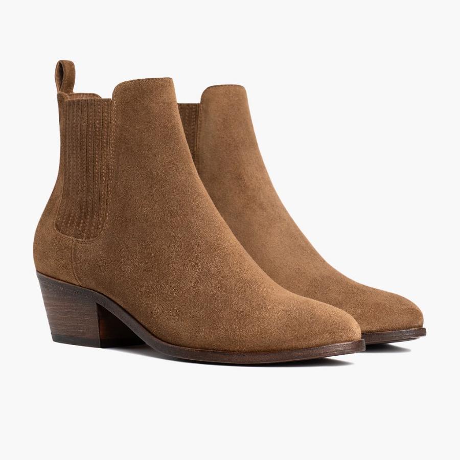 Women's Thursday Dreamer Suede Booties Coffee | CA383ZUT