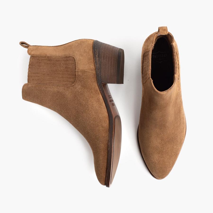 Women's Thursday Dreamer Suede Booties Coffee | CA383ZUT