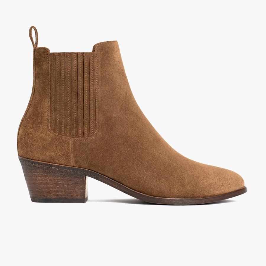 Women\'s Thursday Dreamer Suede Chelsea Boots Brown | CA360JPQ