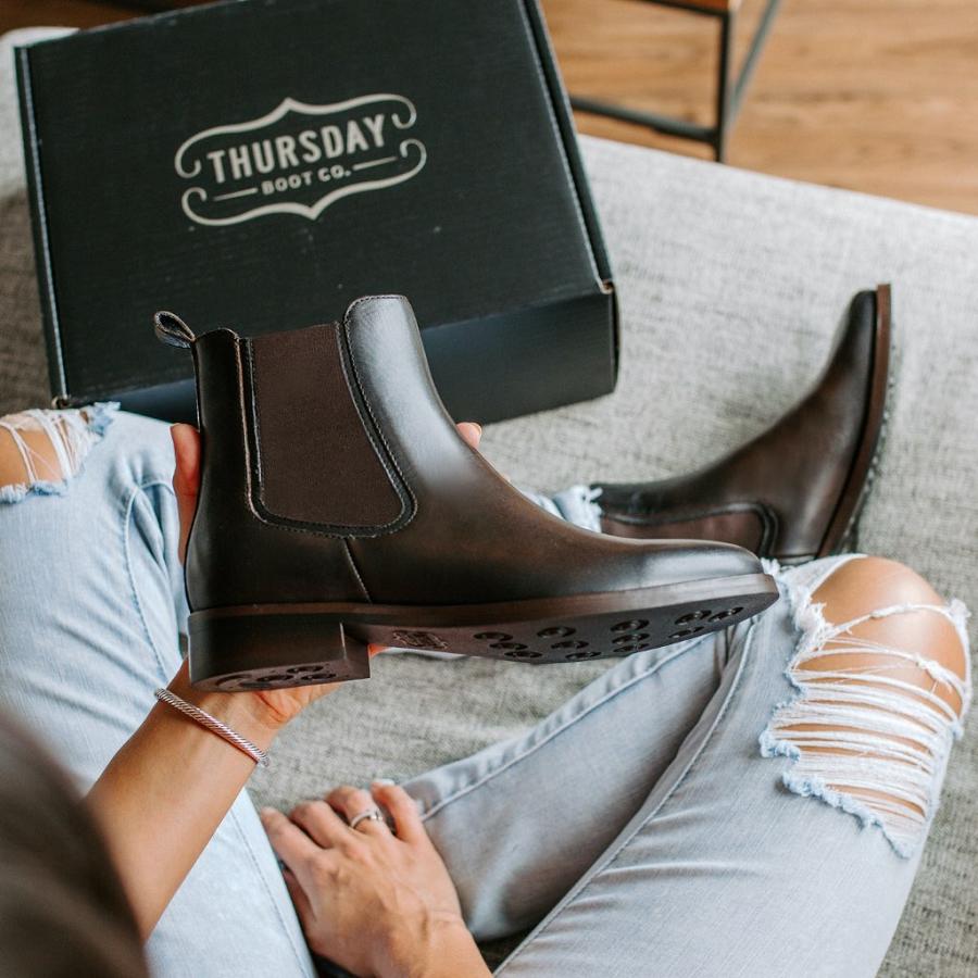 Women's Thursday Duchess Leather Chelsea Boots Coffee | CA364DFM