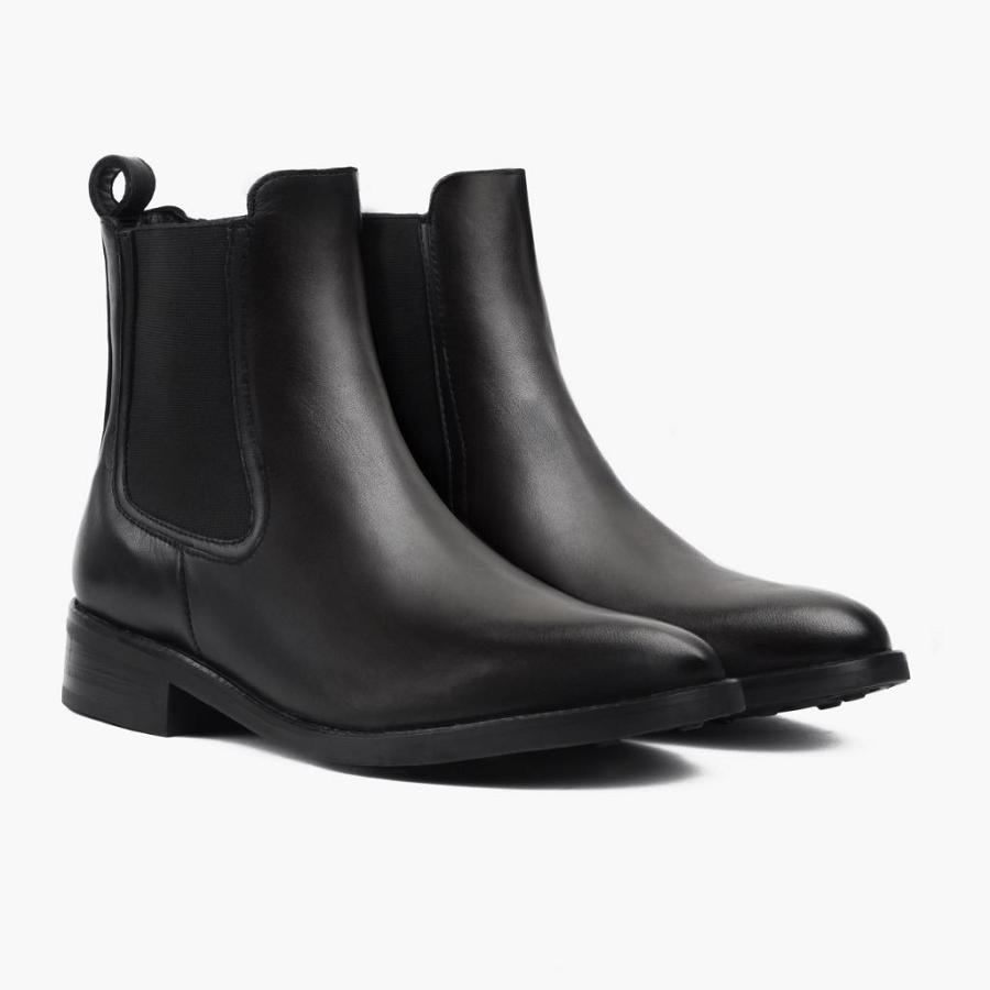 Women's Thursday Duchess Leather Chelsea Boots Black | CA365CAL