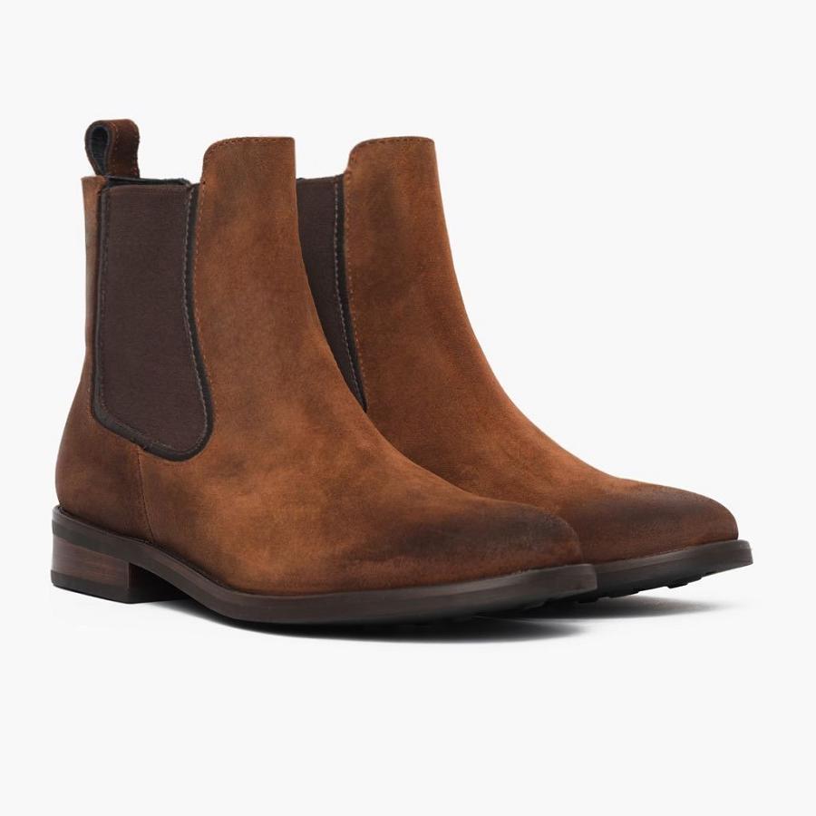 Women's Thursday Duchess Suede Chelsea Boots Coffee | CA366AHK