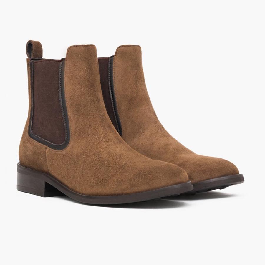 Women's Thursday Duchess Suede Chelsea Boots Brown | CA367PJJ