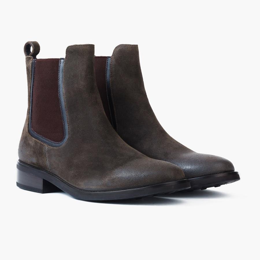 Women's Thursday Duchess Suede Chelsea Boots Dark / Olive | CA369ILH