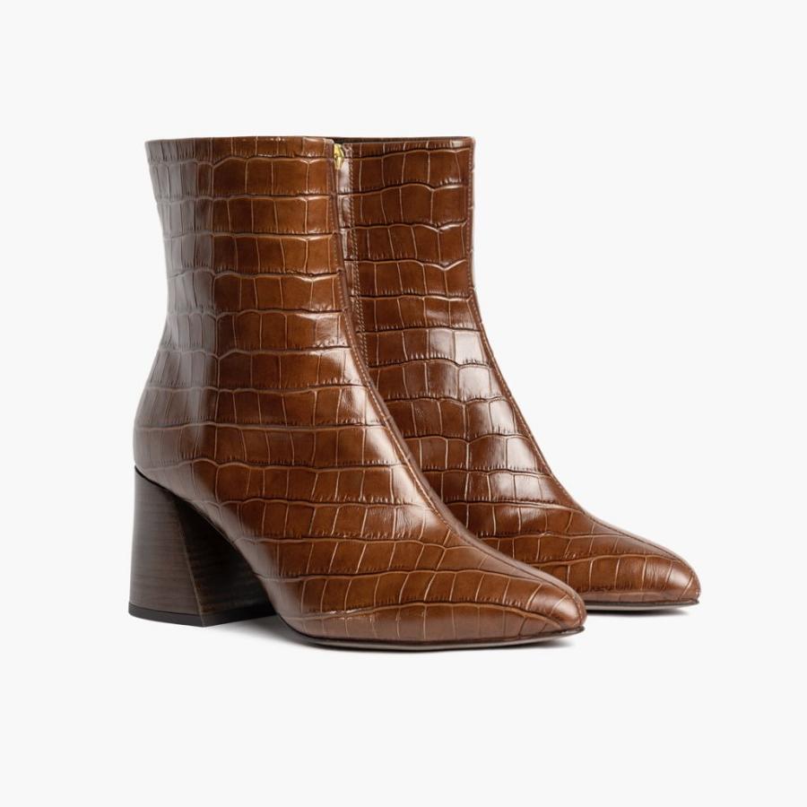 Women's Thursday Heartbreaker Leather Booties Brown | CA384LIS