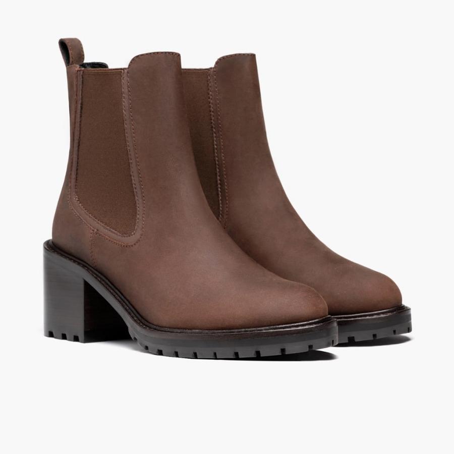 Women's Thursday Knockout Leather Chelsea Boots Chocolate | CA374EBC