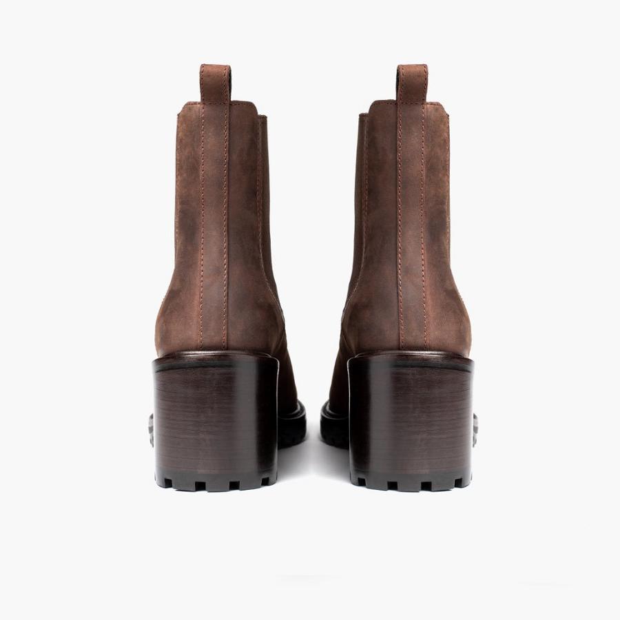 Women's Thursday Knockout Leather Chelsea Boots Chocolate | CA374EBC