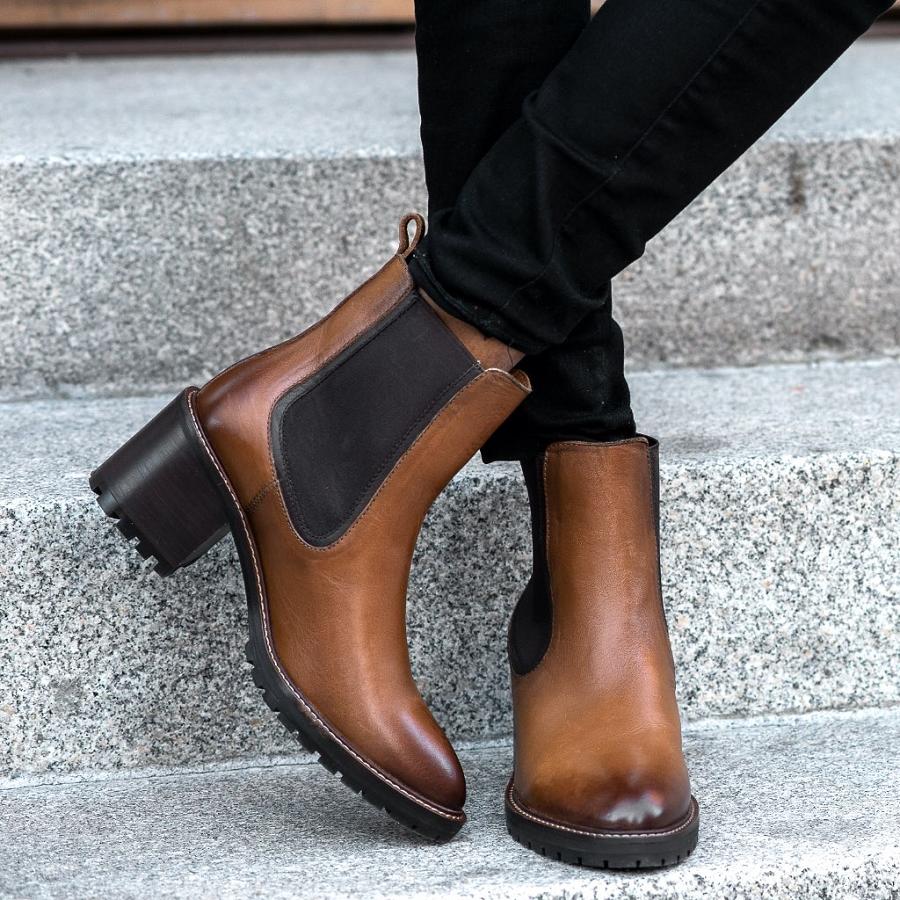 Women's Thursday Knockout Leather Chelsea Boots Brown | CA377MQZ