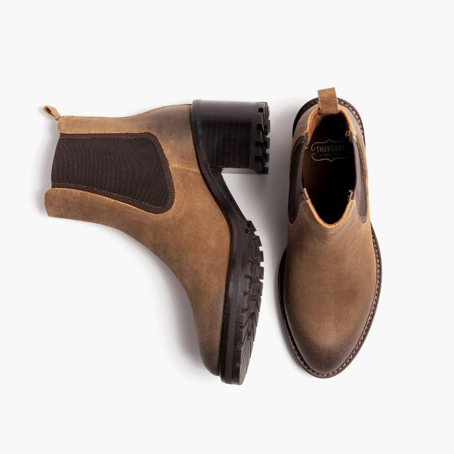 Women's Thursday Knockout Suede Chelsea Boots Brown | CA379BEX