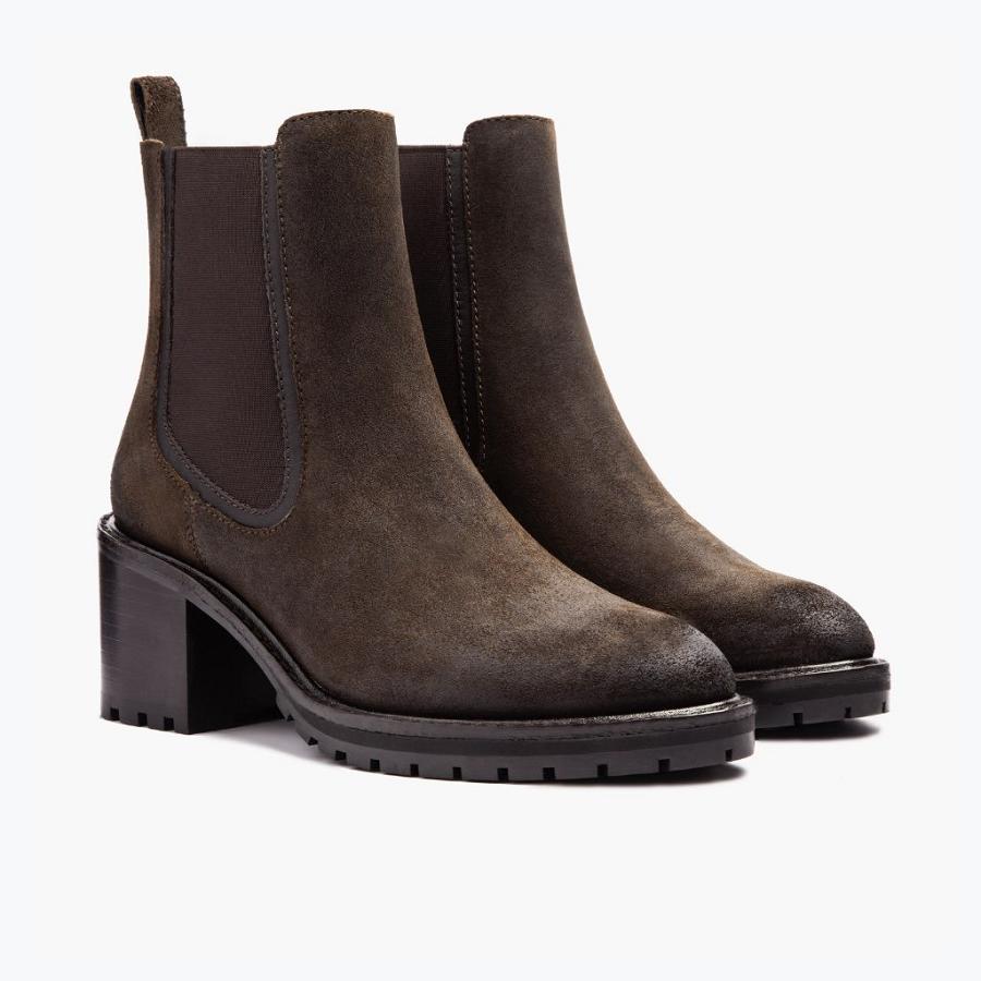 Women's Thursday Knockout Suede Chelsea Boots Olive | CA380VRW