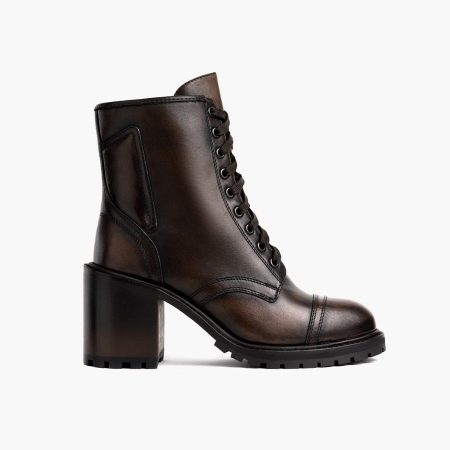 Women's Thursday Rebel Leather Boots Black / Coffee | CA390DFM25