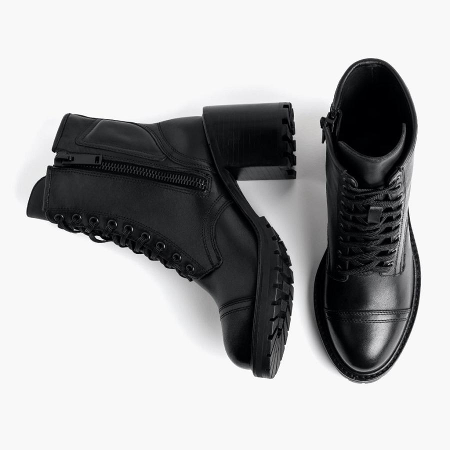 Women's Thursday Rebel Leather Boots Black | CA390DFM27