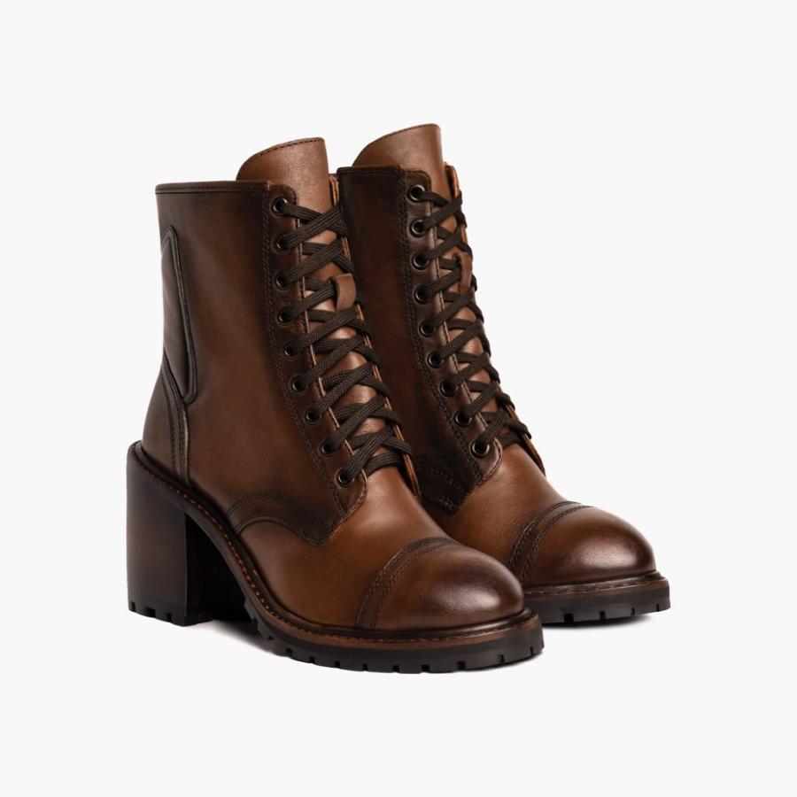 Women's Thursday Rebel Leather Boots Coffee | CA390DFM24