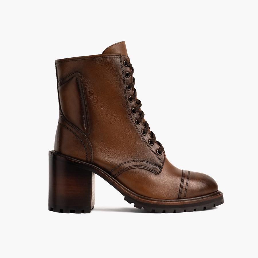 Women's Thursday Rebel Leather Boots Coffee | CA390DFM24