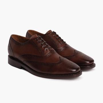 Men's Thursday Aviator Leather Dress Shoes Coffee | CA240UZG