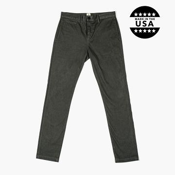 Men's Thursday Axe Slim Fit Chinos Cotton Pants Olive | CA280LIS