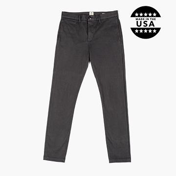 Men's Thursday Axe Slim Fit Chinos Cotton Pants Black | CA281KOR