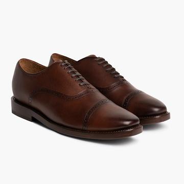 Men's Thursday Broadway Leather Dress Shoes Coffee | CA242TCE