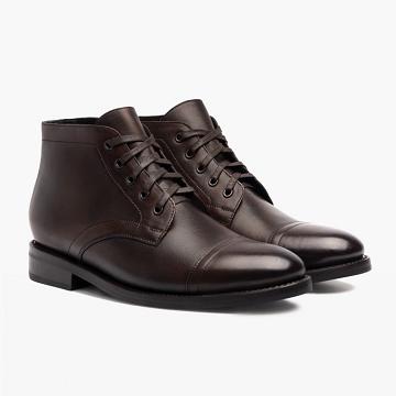 Men's Thursday Cadet Leather Chukka Boots Black / Coffee | CA45ZUT