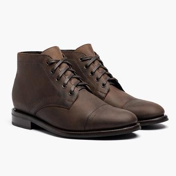 Men's Thursday Cadet Leather Chukka Boots Coffee | CA46LIS