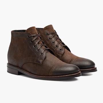 Men's Thursday Cadet Suede Lace Up Boots Coffee | CA70XYU