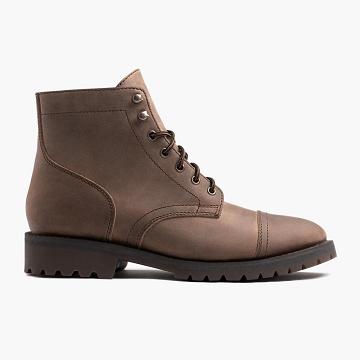 Men's Thursday Captain Leather Boots Brown | CA136UZG