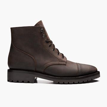 Men's Thursday Captain Leather Boots Coffee | CA137YXF