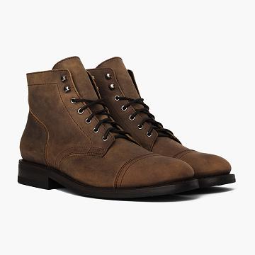 Men's Thursday Captain Leather Classic Lace Up Boots Brown | CA77FDN