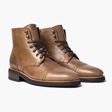 Men's Thursday Captain Leather Lace Up Boots Brown | CA71ZUT