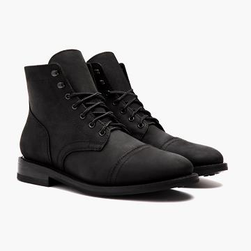 Men's Thursday Captain Leather Rugged & Resilient Boots Black | CA147CTV