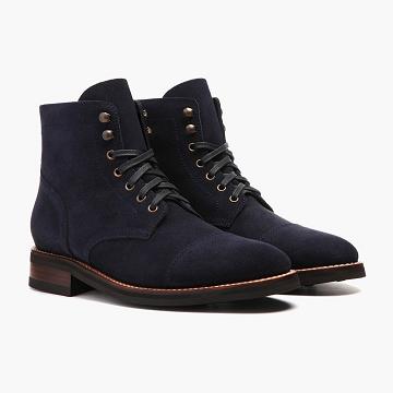 Men's Thursday Captain Suede Lace Up Boots Blue | CA87RVD