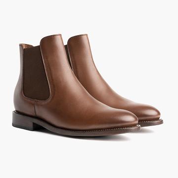 Men's Thursday Cavalier Leather Chelsea Boots Brown | CA19ZUT