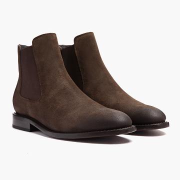 Men's Thursday Cavalier Suede Chelsea Boots Coffee | CA24GSO