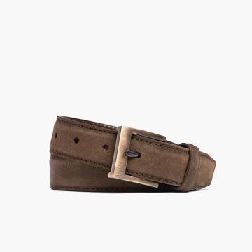 Men's Thursday Classic Suede Belts Brown | CA342OKI