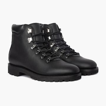 Men's Thursday Commander Leather Boots Black | CA152JPQ