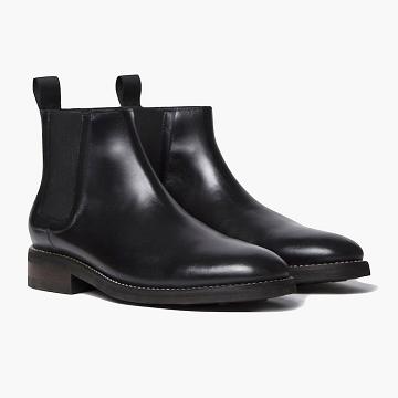 Men's Thursday Duke Leather Chelsea Boots Black | CA25FDN