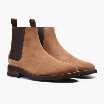 Men's Thursday Duke Suede Chelsea Boots Brown | CA27CAL