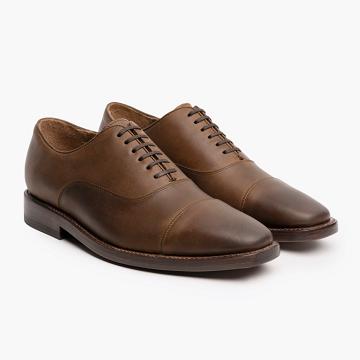 Men's Thursday Executive Leather Dress Shoes Coffee | CA244EBC