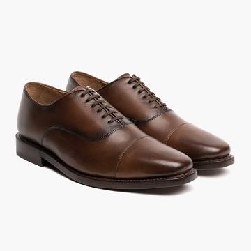 Men's Thursday Executive Leather Rugged & Resilient Dress Shoes Coffee | CA251CTV